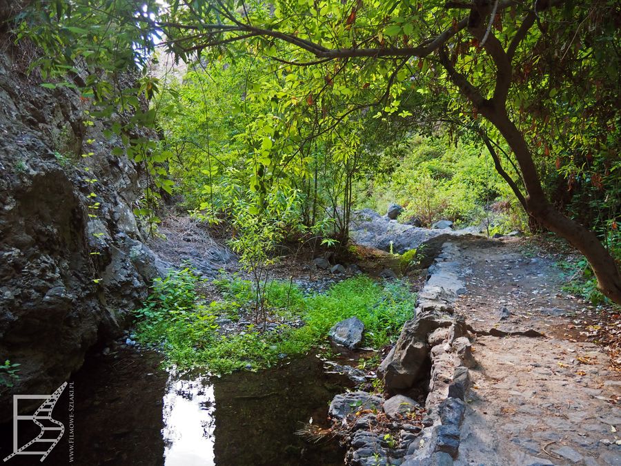 Pomijając górskie fragmenty, Barranco del Infierno daje możliwość przejścia przy strumieniu