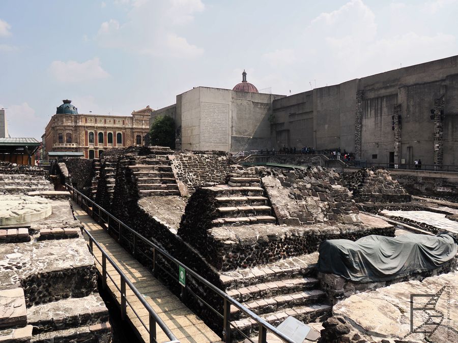 Pozostałości Templo Mayor w Ciudad de Mexico