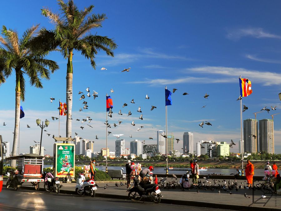 Promenada przy rzece Mekong, Phnom Penh